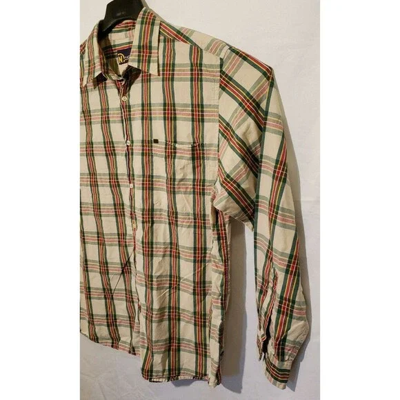 Nautica Jeans Company Y2K Mens XL Plaid LS Button Down Shirt EUC 100% Cotton - Picture 3 of 9